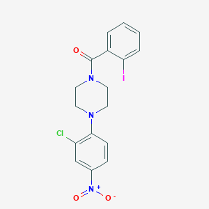 molecular formula C17H15ClIN3O3 B5215770 1-(2-chloro-4-nitrophenyl)-4-(2-iodobenzoyl)piperazine 