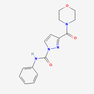 molecular formula C15H16N4O3 B5215781 3-(4-morpholinylcarbonyl)-N-phenyl-1H-pyrazole-1-carboxamide 