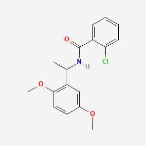 molecular formula C17H18ClNO3 B5215789 2-chloro-N-[1-(2,5-dimethoxyphenyl)ethyl]benzamide 