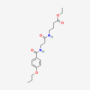 molecular formula C19H28N2O5 B5215816 ethyl 4-{[N-(4-propoxybenzoyl)-beta-alanyl]amino}butanoate 