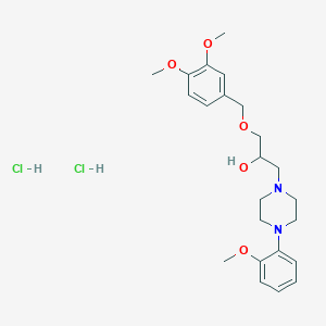molecular formula C23H34Cl2N2O5 B5215843 1-[(3,4-dimethoxybenzyl)oxy]-3-[4-(2-methoxyphenyl)-1-piperazinyl]-2-propanol dihydrochloride 