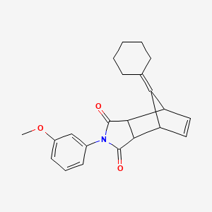 molecular formula C22H23NO3 B5215849 10-cyclohexylidene-4-(3-methoxyphenyl)-4-azatricyclo[5.2.1.0~2,6~]dec-8-ene-3,5-dione 