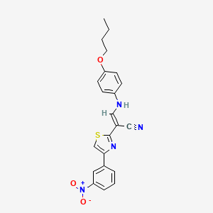 molecular formula C22H20N4O3S B5215865 3-[(4-butoxyphenyl)amino]-2-[4-(3-nitrophenyl)-1,3-thiazol-2-yl]acrylonitrile 