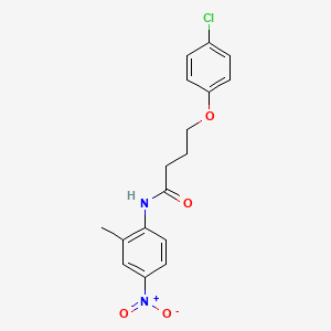 molecular formula C17H17ClN2O4 B5215891 4-(4-chlorophenoxy)-N-(2-methyl-4-nitrophenyl)butanamide 