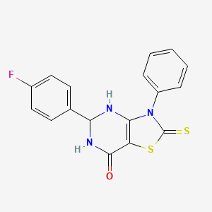 molecular formula C17H12FN3OS2 B5215912 5-(4-fluorophenyl)-3-phenyl-2-thioxo-2,3,5,6-tetrahydro[1,3]thiazolo[4,5-d]pyrimidin-7(4H)-one 