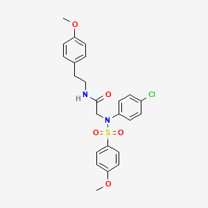 molecular formula C24H25ClN2O5S B5215916 N~2~-(4-chlorophenyl)-N~1~-[2-(4-methoxyphenyl)ethyl]-N~2~-[(4-methoxyphenyl)sulfonyl]glycinamide 