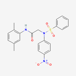molecular formula C22H21N3O5S B5215950 N~1~-(2,5-dimethylphenyl)-N~2~-(4-nitrophenyl)-N~2~-(phenylsulfonyl)glycinamide 