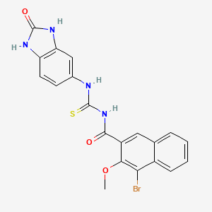 4-bromo-3-methoxy-N-{[(2-oxo-2,3-dihydro-1H-benzimidazol-5-yl)amino]carbonothioyl}-2-naphthamide
