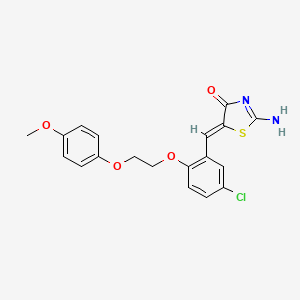 molecular formula C19H17ClN2O4S B5215979 5-{5-chloro-2-[2-(4-methoxyphenoxy)ethoxy]benzylidene}-2-imino-1,3-thiazolidin-4-one 