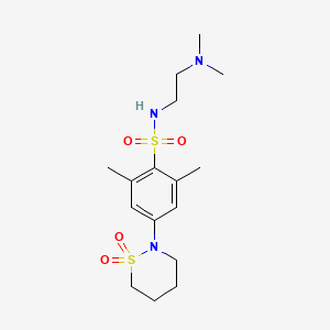 molecular formula C16H27N3O4S2 B5215986 N-[2-(dimethylamino)ethyl]-4-(1,1-dioxido-1,2-thiazinan-2-yl)-2,6-dimethylbenzenesulfonamide 