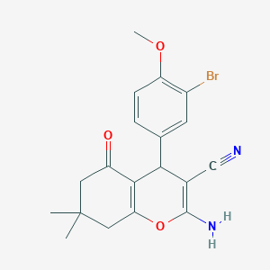 molecular formula C19H19BrN2O3 B5216007 2-amino-4-(3-bromo-4-methoxyphenyl)-7,7-dimethyl-5-oxo-5,6,7,8-tetrahydro-4H-chromene-3-carbonitrile 