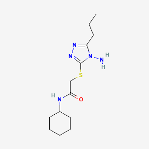 molecular formula C13H23N5OS B5216027 2-[(4-amino-5-propyl-4H-1,2,4-triazol-3-yl)thio]-N-cyclohexylacetamide 
