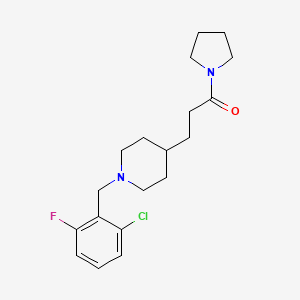 molecular formula C19H26ClFN2O B5216040 1-(2-chloro-6-fluorobenzyl)-4-[3-oxo-3-(1-pyrrolidinyl)propyl]piperidine 