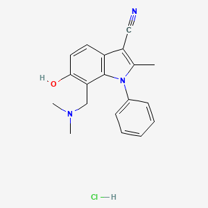 7-[(dimethylamino)methyl]-6-hydroxy-2-methyl-1-phenyl-1H-indole-3-carbonitrile hydrochloride