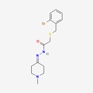 molecular formula C15H20BrN3OS B5216078 2-[(2-bromobenzyl)thio]-N'-(1-methyl-4-piperidinylidene)acetohydrazide 