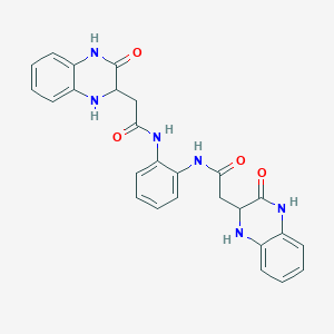 molecular formula C26H24N6O4 B5216087 N,N'-1,2-phenylenebis[2-(3-oxo-1,2,3,4-tetrahydro-2-quinoxalinyl)acetamide] 