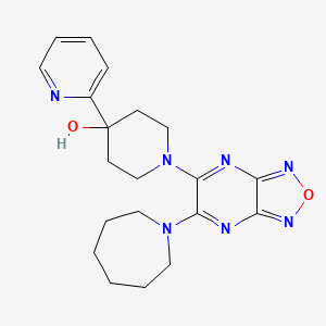 molecular formula C20H25N7O2 B5216095 1-[6-(1-azepanyl)[1,2,5]oxadiazolo[3,4-b]pyrazin-5-yl]-4-(2-pyridinyl)-4-piperidinol 