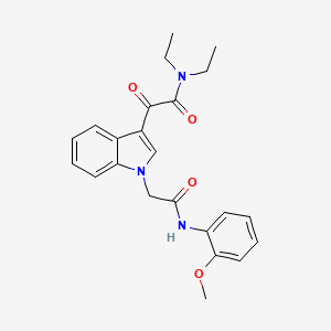 molecular formula C23H25N3O4 B5216101 N,N-diethyl-2-(1-{2-[(2-methoxyphenyl)amino]-2-oxoethyl}-1H-indol-3-yl)-2-oxoacetamide 
