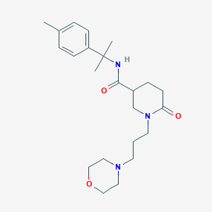 molecular formula C23H35N3O3 B5216125 N-[1-methyl-1-(4-methylphenyl)ethyl]-1-[3-(4-morpholinyl)propyl]-6-oxo-3-piperidinecarboxamide 