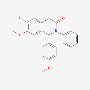 molecular formula C25H25NO4 B5216157 1-(4-ethoxyphenyl)-6,7-dimethoxy-2-phenyl-1,4-dihydro-3(2H)-isoquinolinone 
