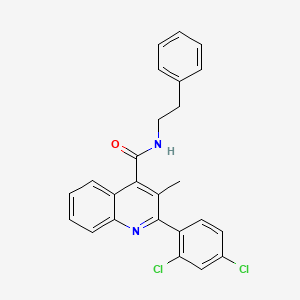 molecular formula C25H20Cl2N2O B5216161 2-(2,4-dichlorophenyl)-3-methyl-N-(2-phenylethyl)-4-quinolinecarboxamide 