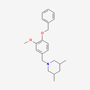 molecular formula C22H29NO2 B5216173 1-[4-(benzyloxy)-3-methoxybenzyl]-3,5-dimethylpiperidine 
