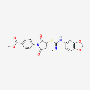molecular formula C21H19N3O6S B5216177 methyl 4-(3-{[(1,3-benzodioxol-5-ylimino)(methylamino)methyl]thio}-2,5-dioxo-1-pyrrolidinyl)benzoate 