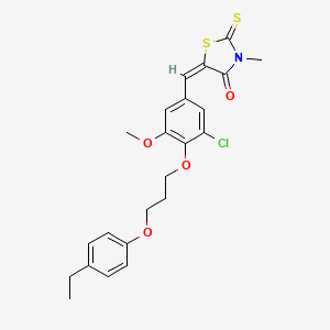 molecular formula C23H24ClNO4S2 B5216191 5-{3-chloro-4-[3-(4-ethylphenoxy)propoxy]-5-methoxybenzylidene}-3-methyl-2-thioxo-1,3-thiazolidin-4-one 
