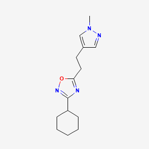 molecular formula C14H20N4O B5216199 3-cyclohexyl-5-[2-(1-methyl-1H-pyrazol-4-yl)ethyl]-1,2,4-oxadiazole 