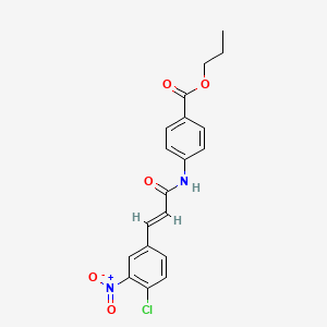 molecular formula C19H17ClN2O5 B5216223 propyl 4-{[3-(4-chloro-3-nitrophenyl)acryloyl]amino}benzoate 