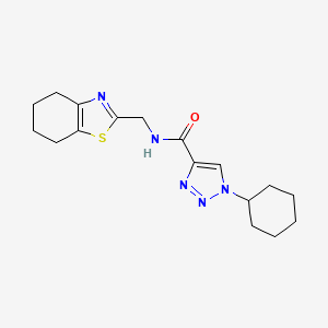 molecular formula C17H23N5OS B5216231 1-cyclohexyl-N-(4,5,6,7-tetrahydro-1,3-benzothiazol-2-ylmethyl)-1H-1,2,3-triazole-4-carboxamide 