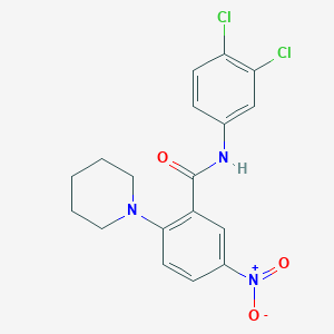 molecular formula C18H17Cl2N3O3 B5216255 N-(3,4-dichlorophenyl)-5-nitro-2-(1-piperidinyl)benzamide 