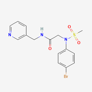 molecular formula C15H16BrN3O3S B5216272 N~2~-(4-bromophenyl)-N~2~-(methylsulfonyl)-N~1~-(3-pyridinylmethyl)glycinamide 