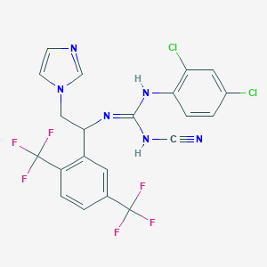 molecular formula C21H14Cl2F6N6 B521629 N-(2,4-Dichlorophenyl)-N'-[1-(2,5-bistrifluoromethylphenyl)-2-(imidazol-1-yl)-ethyl]-N''-cyanoguanidine 