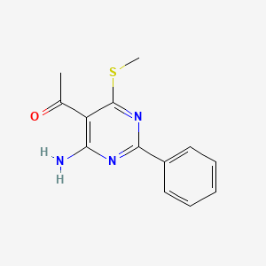 molecular formula C13H13N3OS B5216295 1-[4-amino-6-(methylthio)-2-phenyl-5-pyrimidinyl]ethanone 