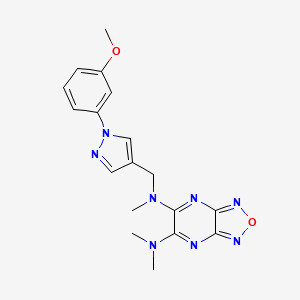 molecular formula C18H20N8O2 B5216308 N-{[1-(3-methoxyphenyl)-1H-pyrazol-4-yl]methyl}-N,N',N'-trimethyl[1,2,5]oxadiazolo[3,4-b]pyrazine-5,6-diamine 
