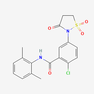 molecular formula C18H17ClN2O4S B5216315 2-chloro-N-(2,6-dimethylphenyl)-5-(1,1-dioxido-3-oxo-2-isothiazolidinyl)benzamide 