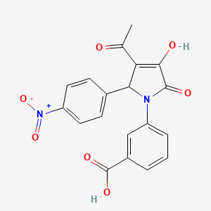 molecular formula C19H14N2O7 B5216320 3-[3-acetyl-4-hydroxy-2-(4-nitrophenyl)-5-oxo-2,5-dihydro-1H-pyrrol-1-yl]benzoic acid 