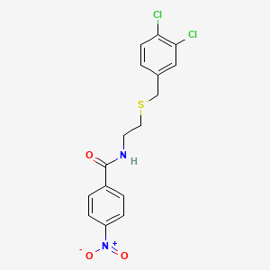 molecular formula C16H14Cl2N2O3S B5216332 N-{2-[(3,4-dichlorobenzyl)thio]ethyl}-4-nitrobenzamide 