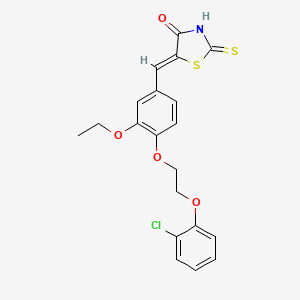 molecular formula C20H18ClNO4S2 B5216352 5-{4-[2-(2-chlorophenoxy)ethoxy]-3-ethoxybenzylidene}-2-thioxo-1,3-thiazolidin-4-one 