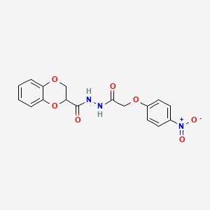 molecular formula C17H15N3O7 B5216363 N'-[2-(4-nitrophenoxy)acetyl]-2,3-dihydro-1,4-benzodioxine-2-carbohydrazide 