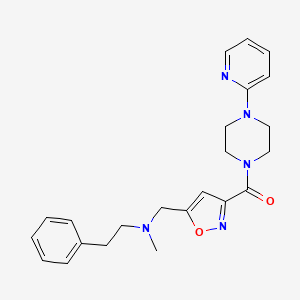 molecular formula C23H27N5O2 B5216393 N-methyl-2-phenyl-N-[(3-{[4-(2-pyridinyl)-1-piperazinyl]carbonyl}-5-isoxazolyl)methyl]ethanamine 