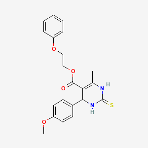 molecular formula C21H22N2O4S B5216408 2-phenoxyethyl 4-(4-methoxyphenyl)-6-methyl-2-thioxo-1,2,3,4-tetrahydro-5-pyrimidinecarboxylate 