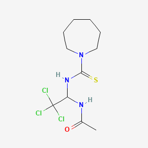 molecular formula C11H18Cl3N3OS B5216423 N-{1-[(1-azepanylcarbonothioyl)amino]-2,2,2-trichloroethyl}acetamide 