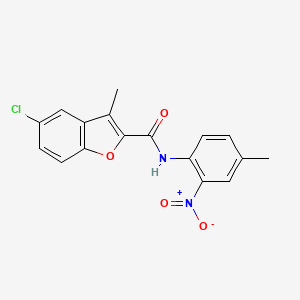 molecular formula C17H13ClN2O4 B5216440 5-chloro-3-methyl-N-(4-methyl-2-nitrophenyl)-1-benzofuran-2-carboxamide 