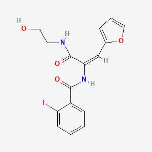 molecular formula C16H15IN2O4 B5216444 N-(2-(2-furyl)-1-{[(2-hydroxyethyl)amino]carbonyl}vinyl)-2-iodobenzamide 