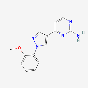 molecular formula C14H13N5O B5216457 4-[1-(2-methoxyphenyl)-1H-pyrazol-4-yl]-2-pyrimidinamine 