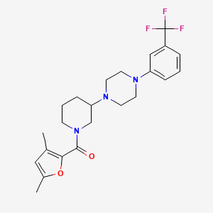 molecular formula C23H28F3N3O2 B5216504 1-[1-(3,5-dimethyl-2-furoyl)-3-piperidinyl]-4-[3-(trifluoromethyl)phenyl]piperazine 
