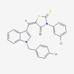 molecular formula C25H16ClFN2OS2 B5216536 3-(3-chlorophenyl)-5-{[1-(4-fluorobenzyl)-1H-indol-3-yl]methylene}-2-thioxo-1,3-thiazolidin-4-one 