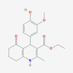 molecular formula C20H23NO5 B5216582 ethyl 4-(4-hydroxy-3-methoxyphenyl)-2-methyl-5-oxo-1,4,5,6,7,8-hexahydro-3-quinolinecarboxylate 